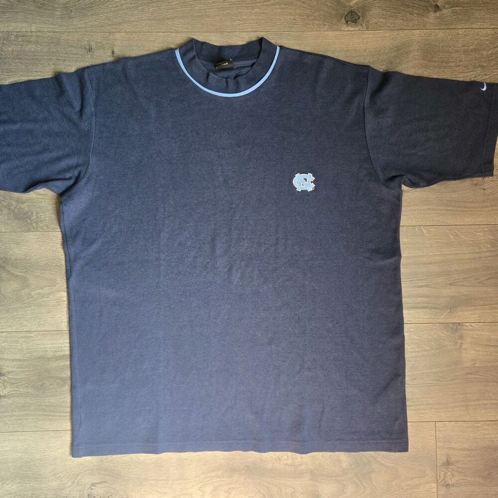 Vintage Nike Team UNC Tar Heels Shirt Mens XXL Navy Blue Ringer Tee Y2K Cotton